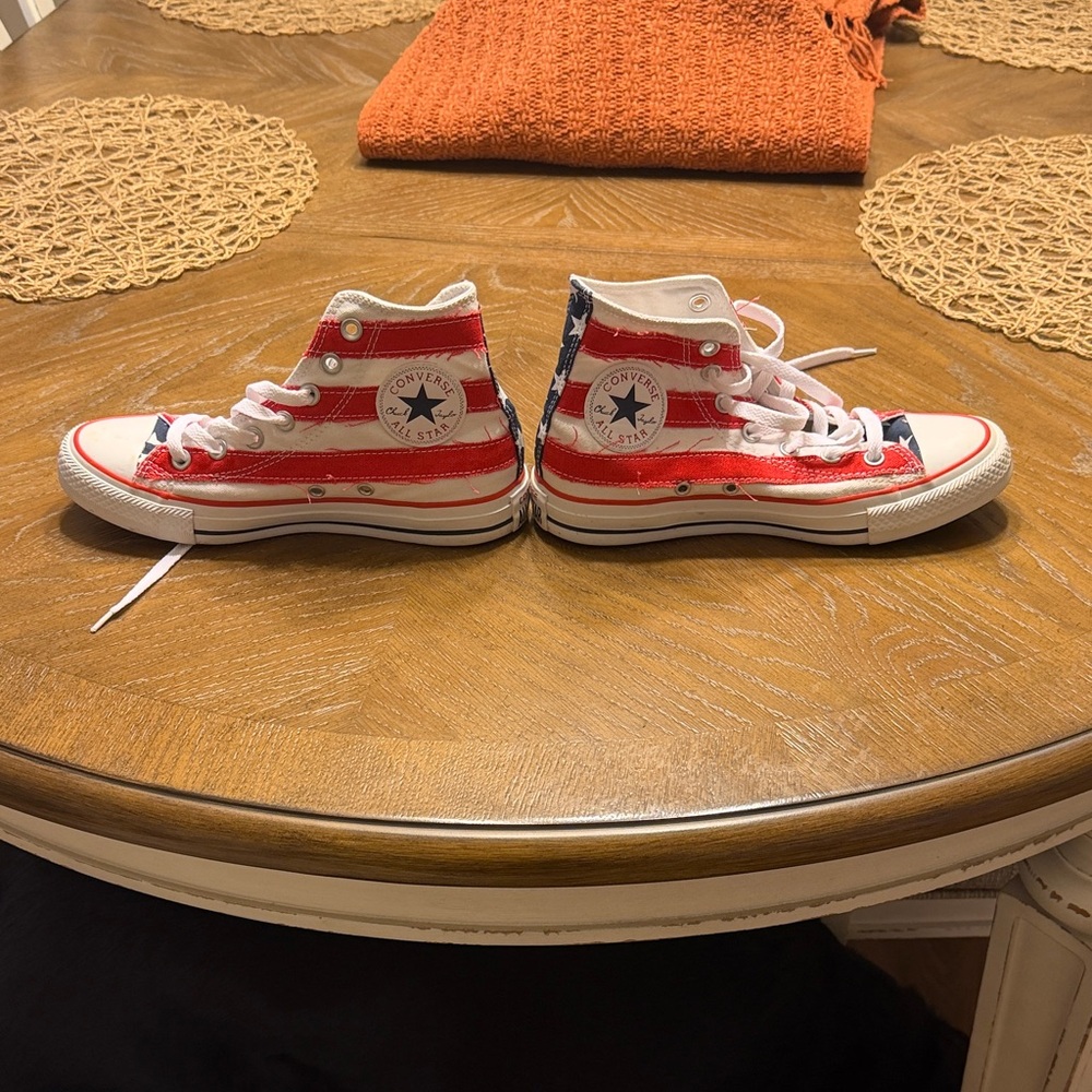 Converse High-Top Sneakers in Red, White & Blue Stars & Stripes